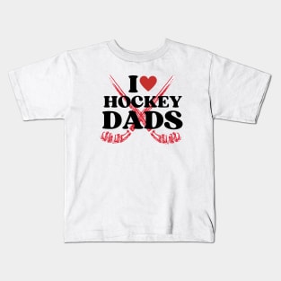 I Heart Hockey Dads White Kids T-Shirt